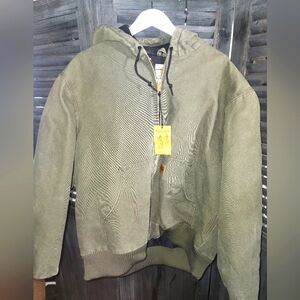 Carhartt J130 ARG Army Green Quilt Lined Hooded Active Jacket Size XL
